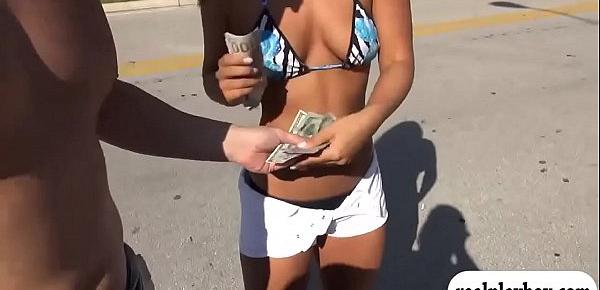  Sexy women convinced to flash their nice tits for money
